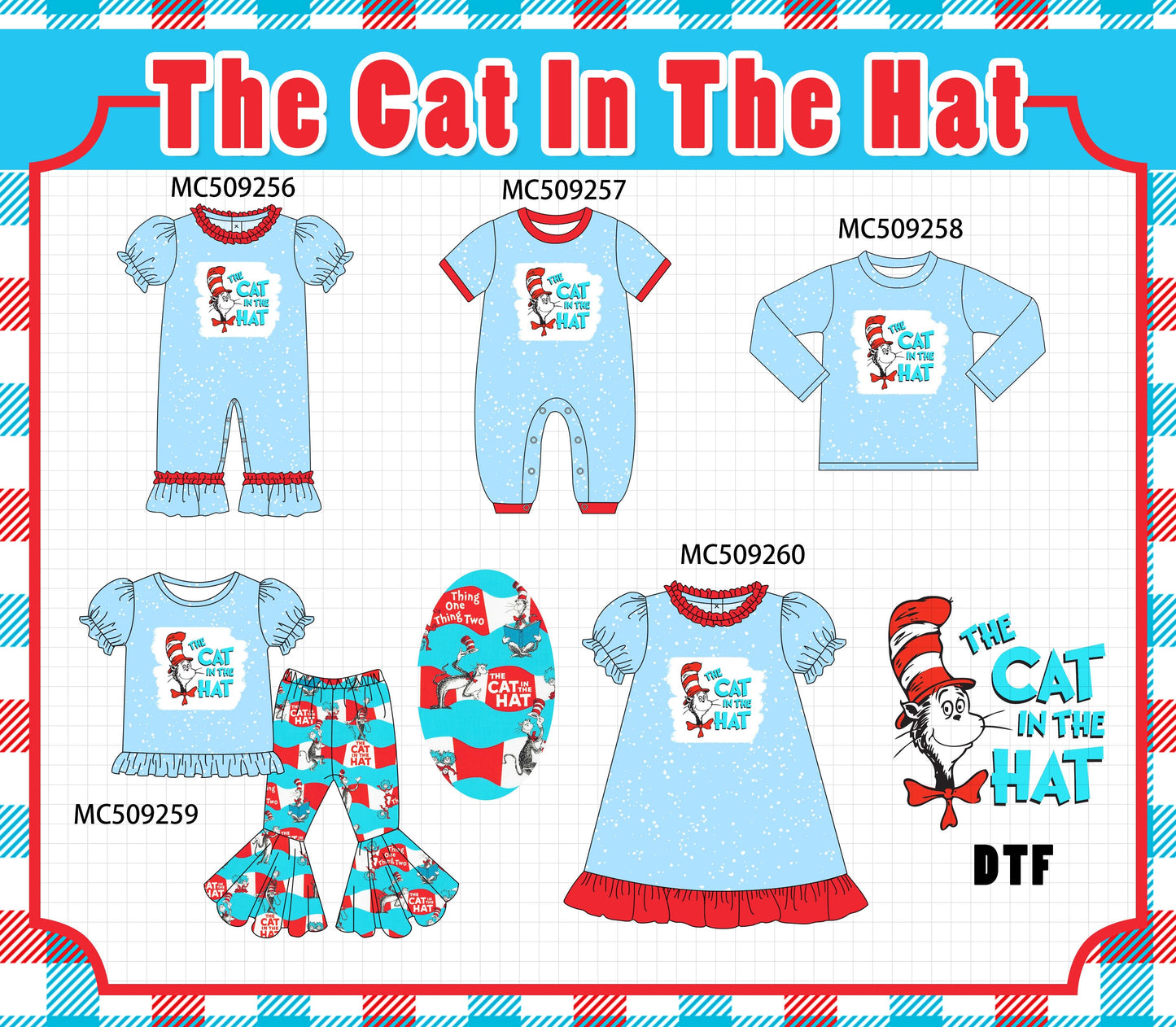 PO66 Blue the cat in the hat print collection