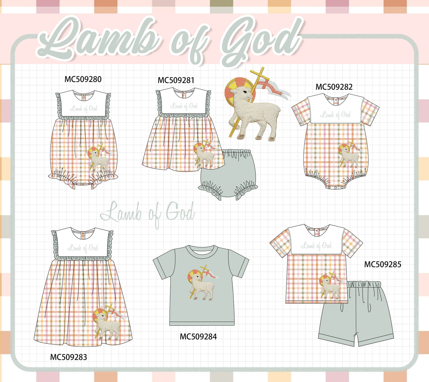 PO66 Lawb of god embroidery gingham collection