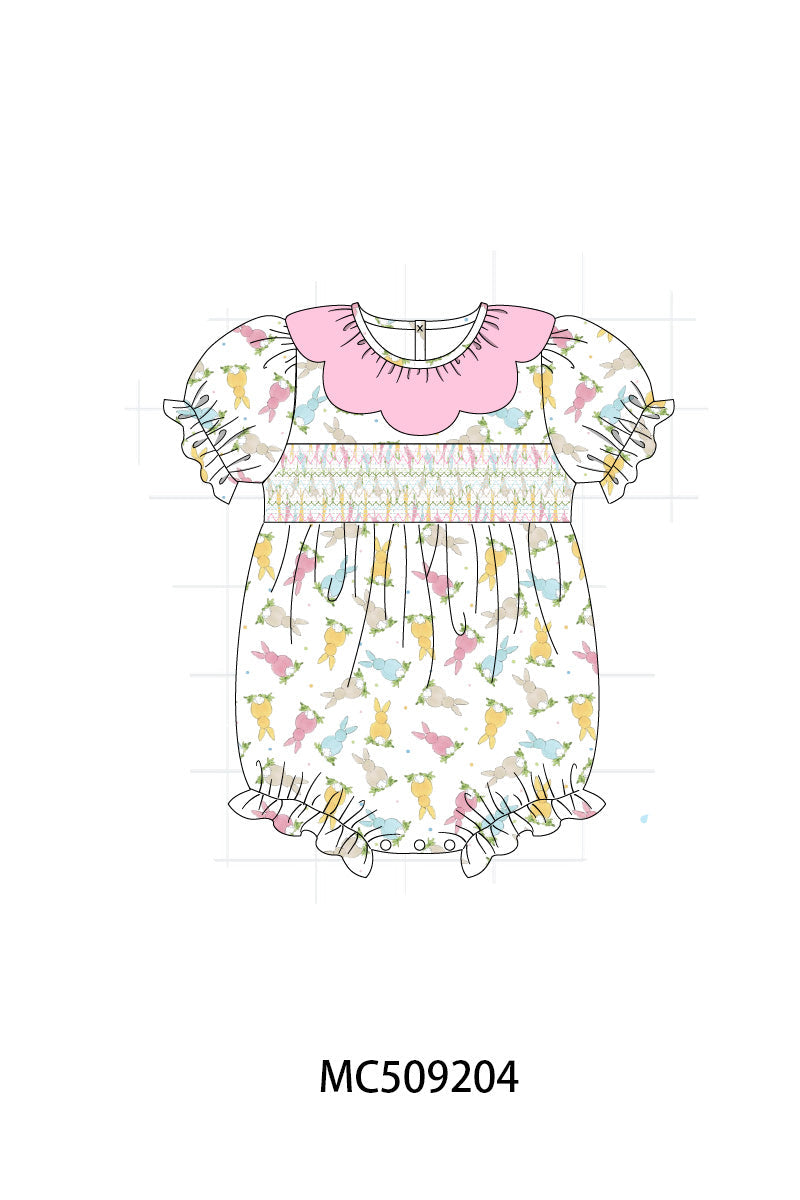 PO66 Pink easter bunny smocked collection