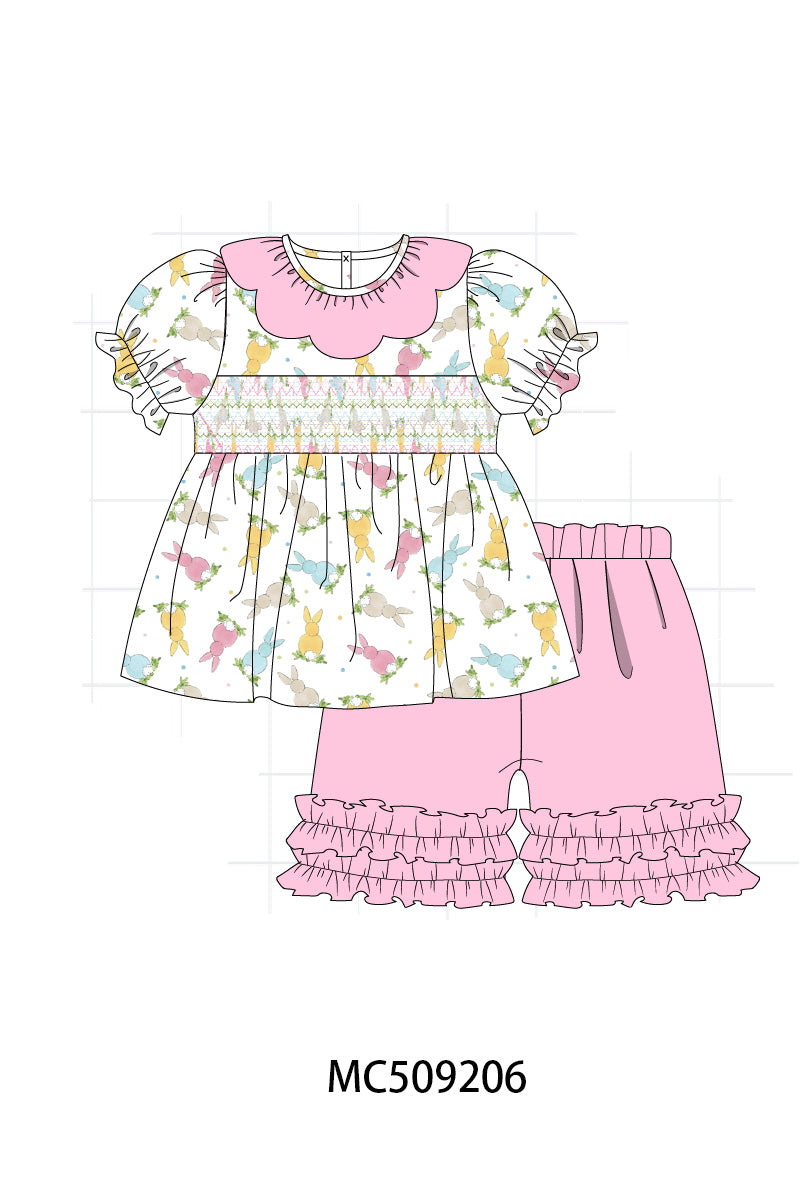 PO66 Pink easter bunny smocked collection