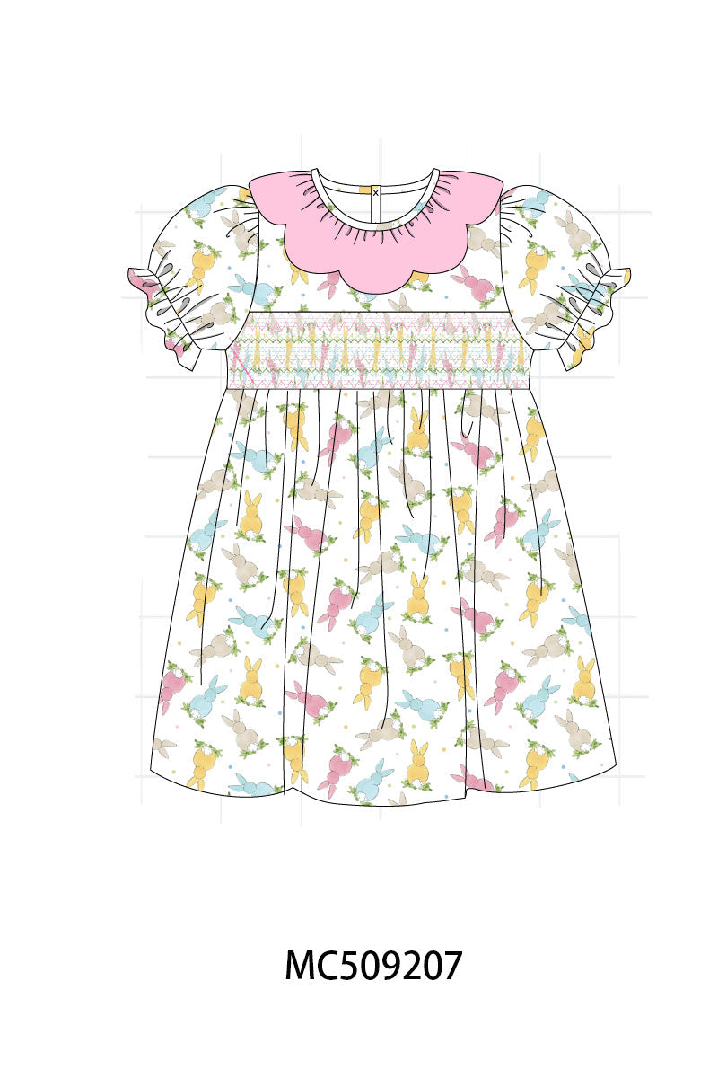 PO66 Pink easter bunny smocked collection