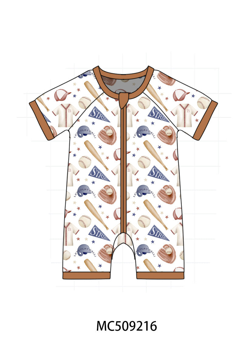 PO66 Brown baseball bamboo pajama collection