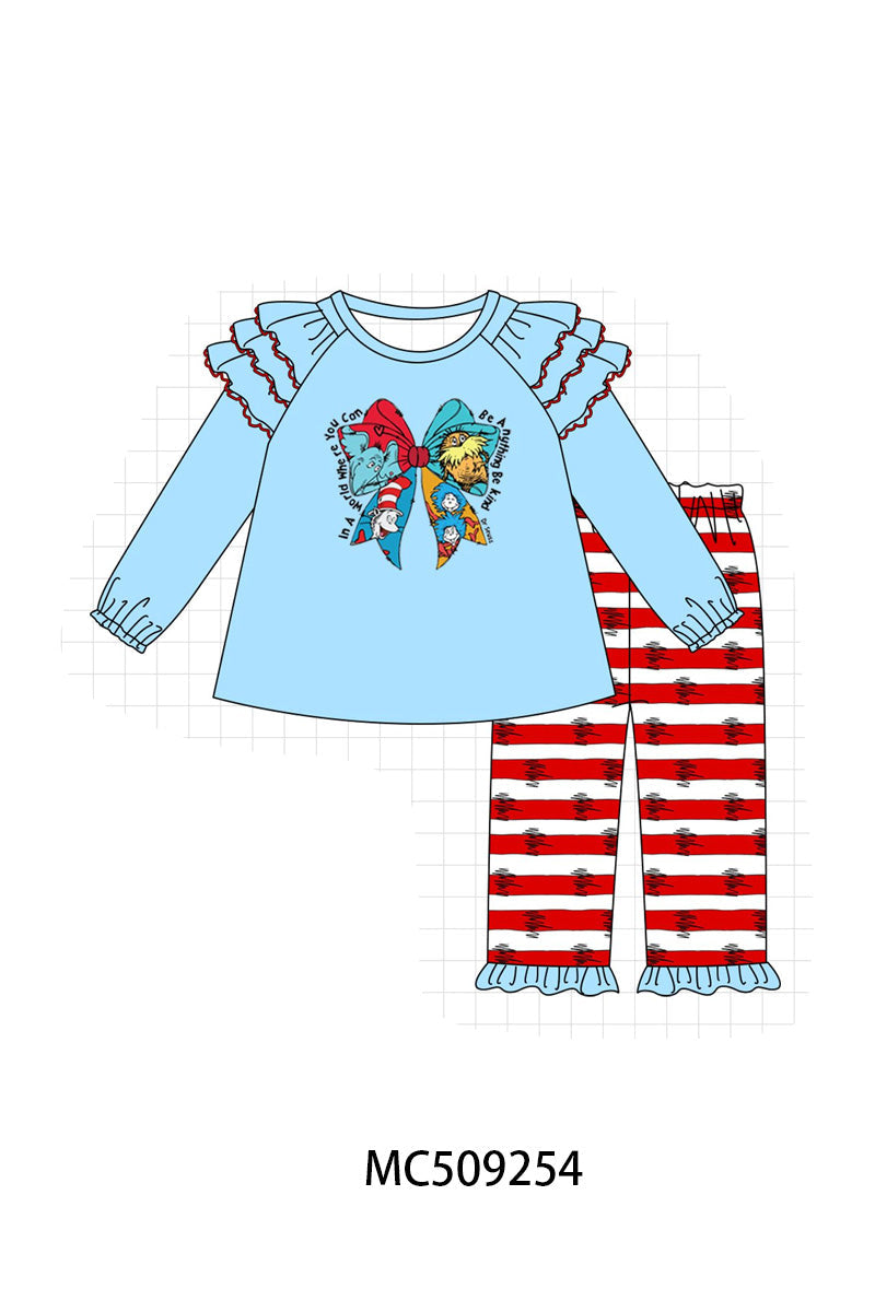 PO66 Dr. Seuss bow print ruffle collection