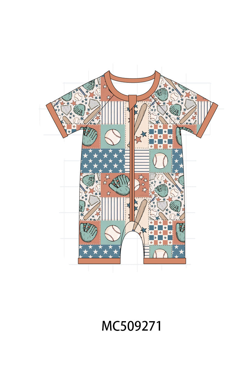PO66 Baseball checkered print bamboo collection