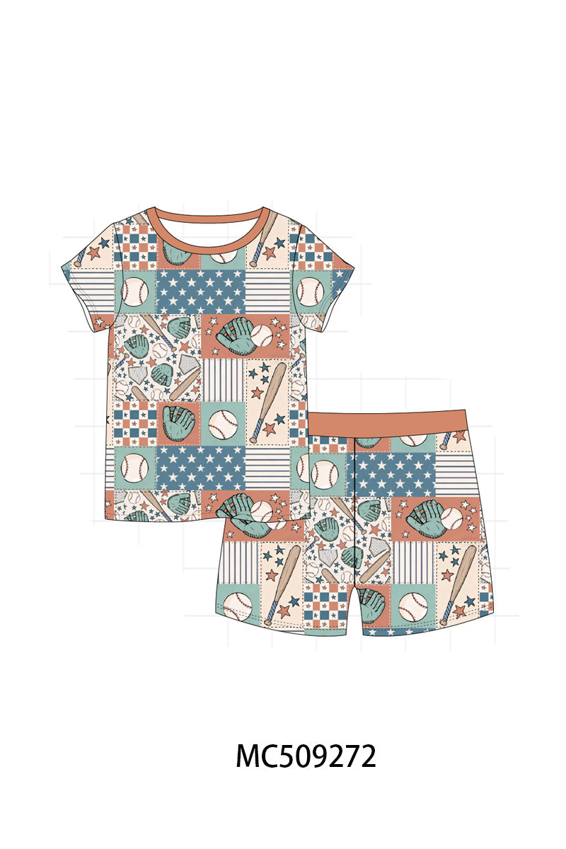 PO66 Baseball checkered print bamboo collection