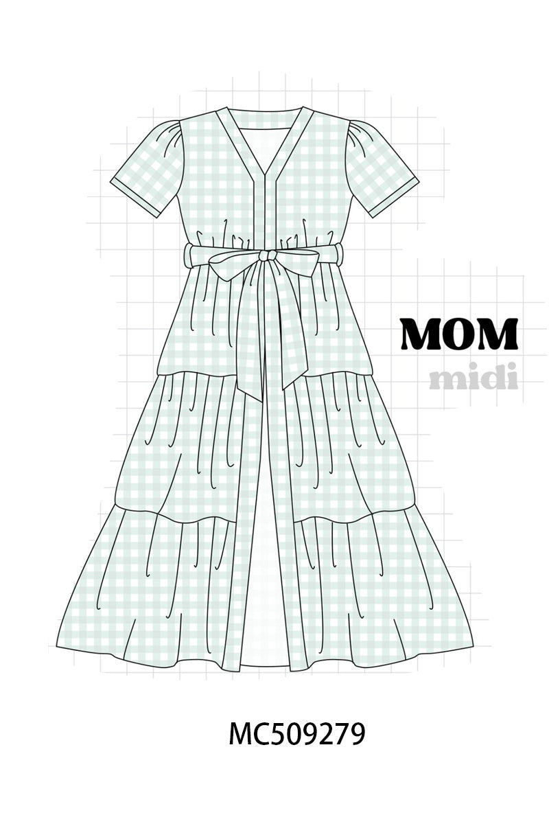 PO66 Sage easter he is risen smocked gingham collection