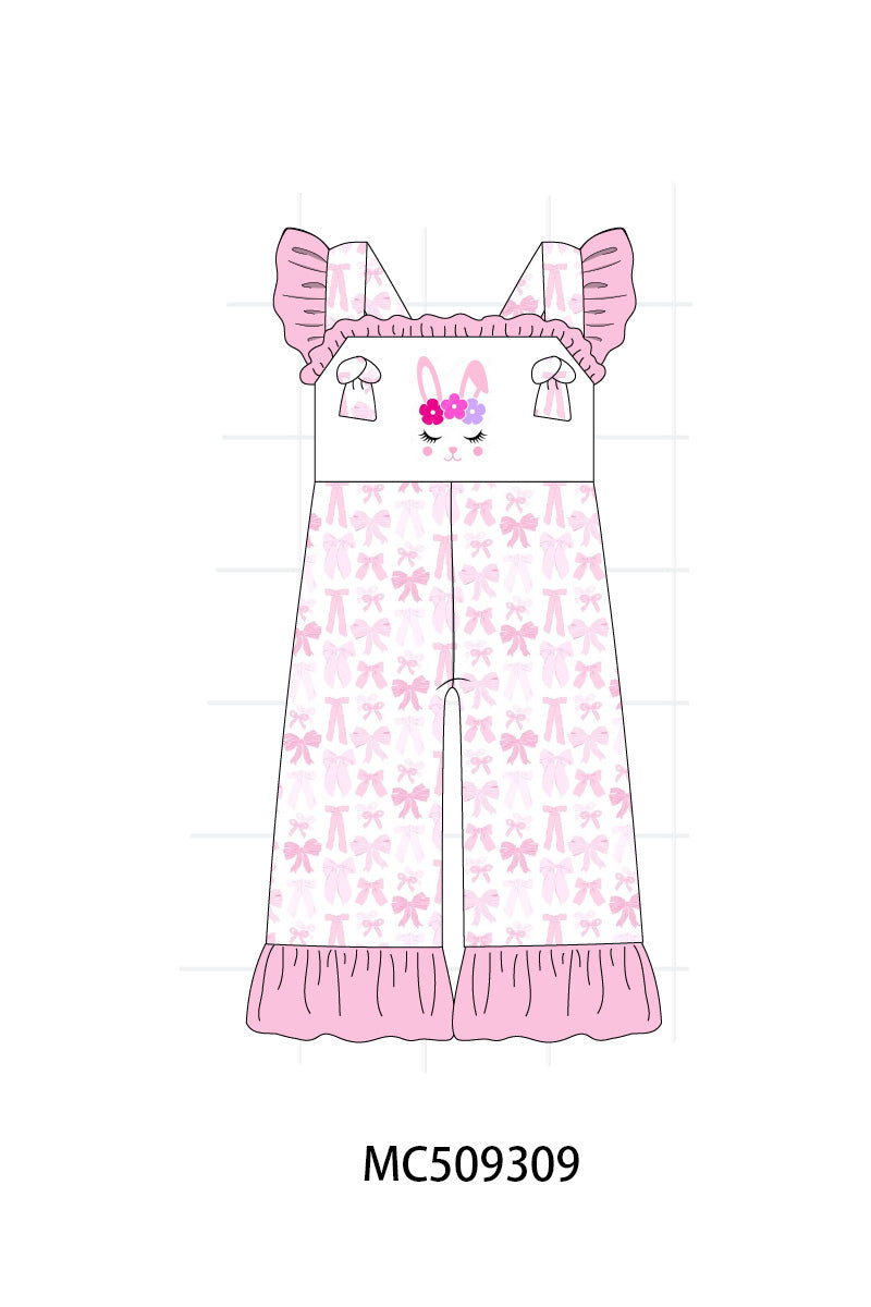 PO66 Pink bow easter bunny embroidery collection