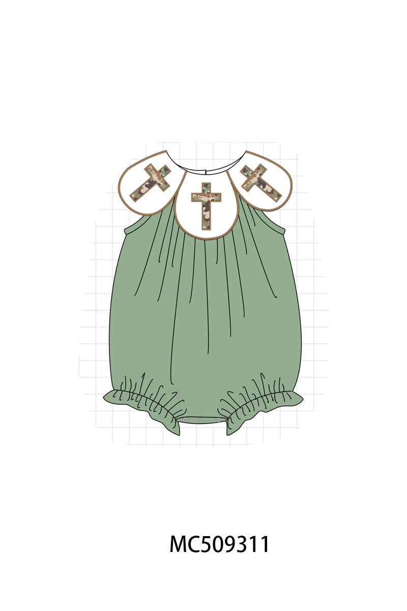 PO66 Green camo easter cross embroidery collection