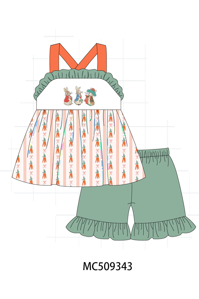 PO66 Easter bunny embroidery ruffle collection