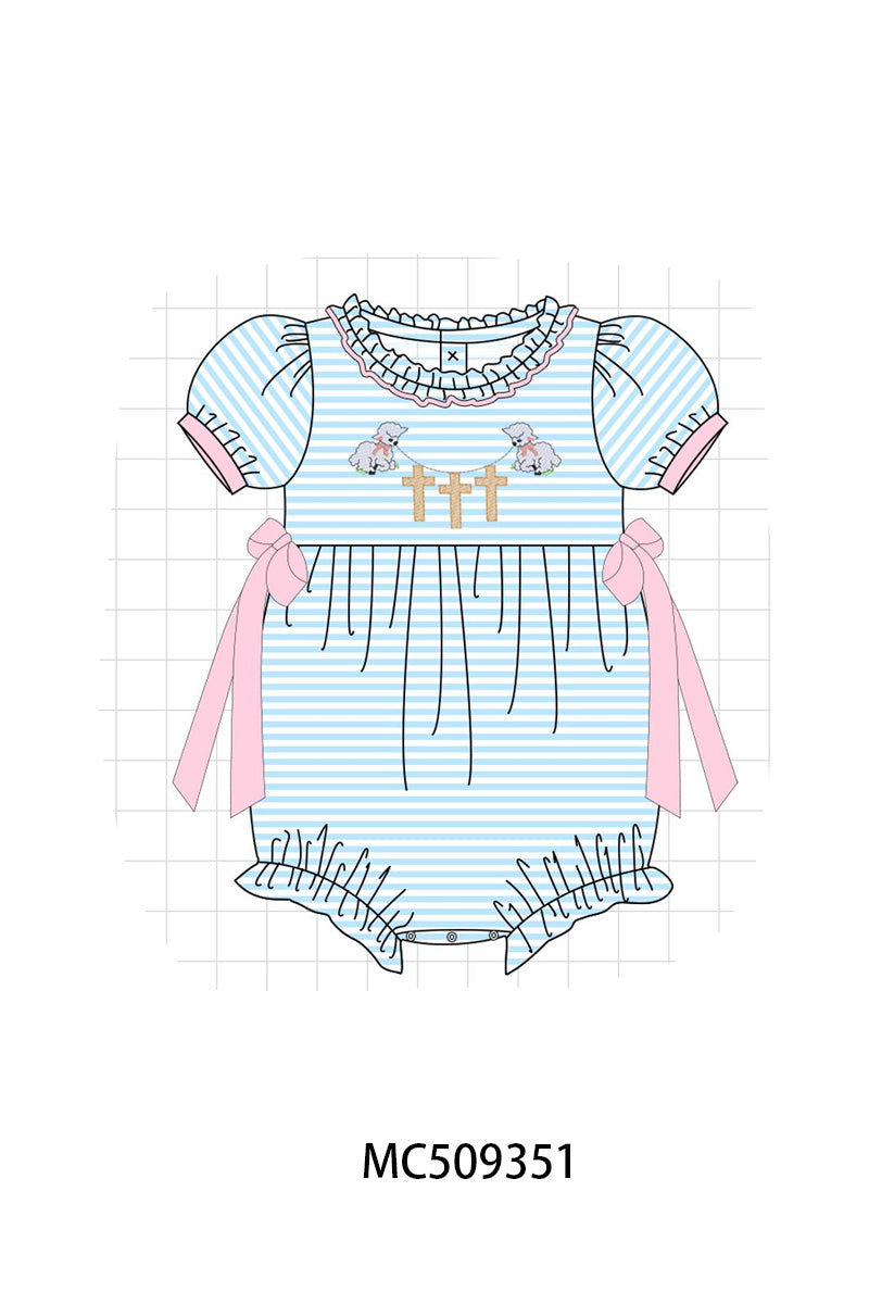 PO66 Easter bamb cross embroidery stripe collection