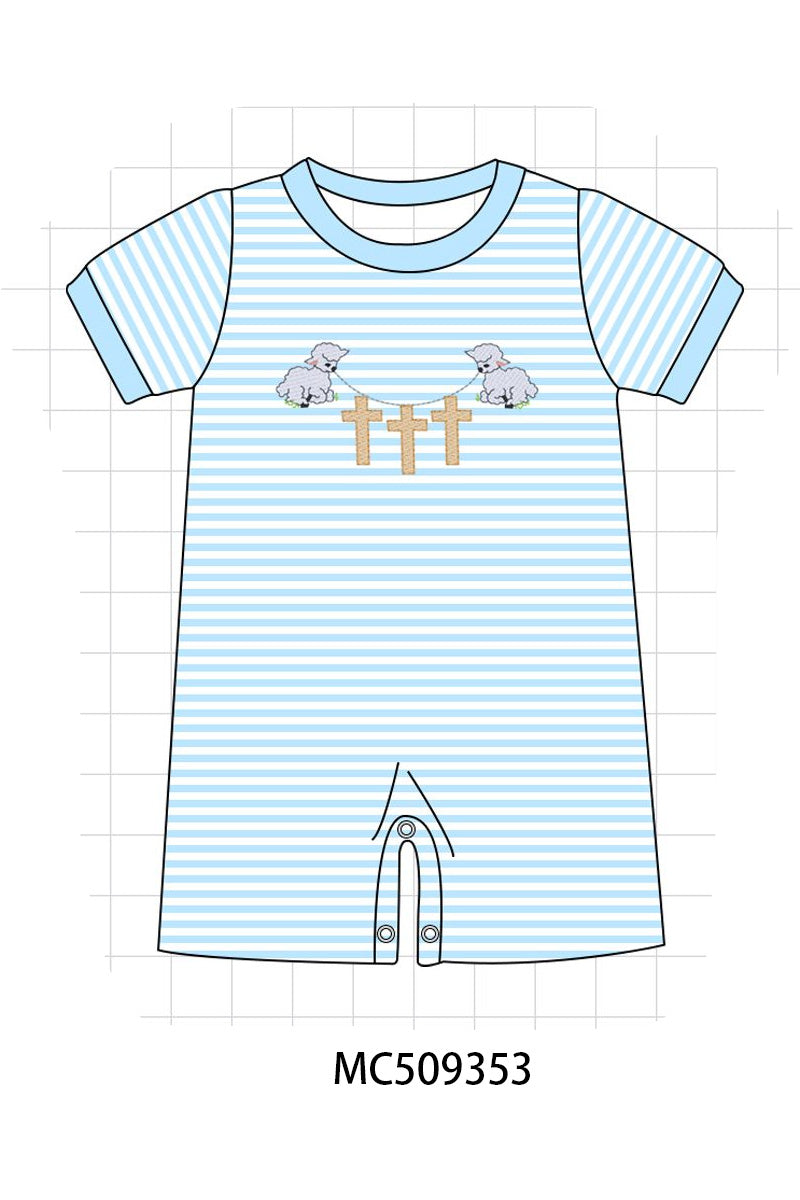 PO66 Easter bamb cross embroidery stripe collection