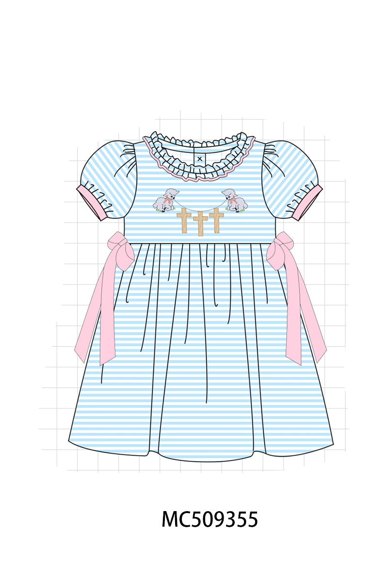 PO66 Easter bamb cross embroidery stripe collection