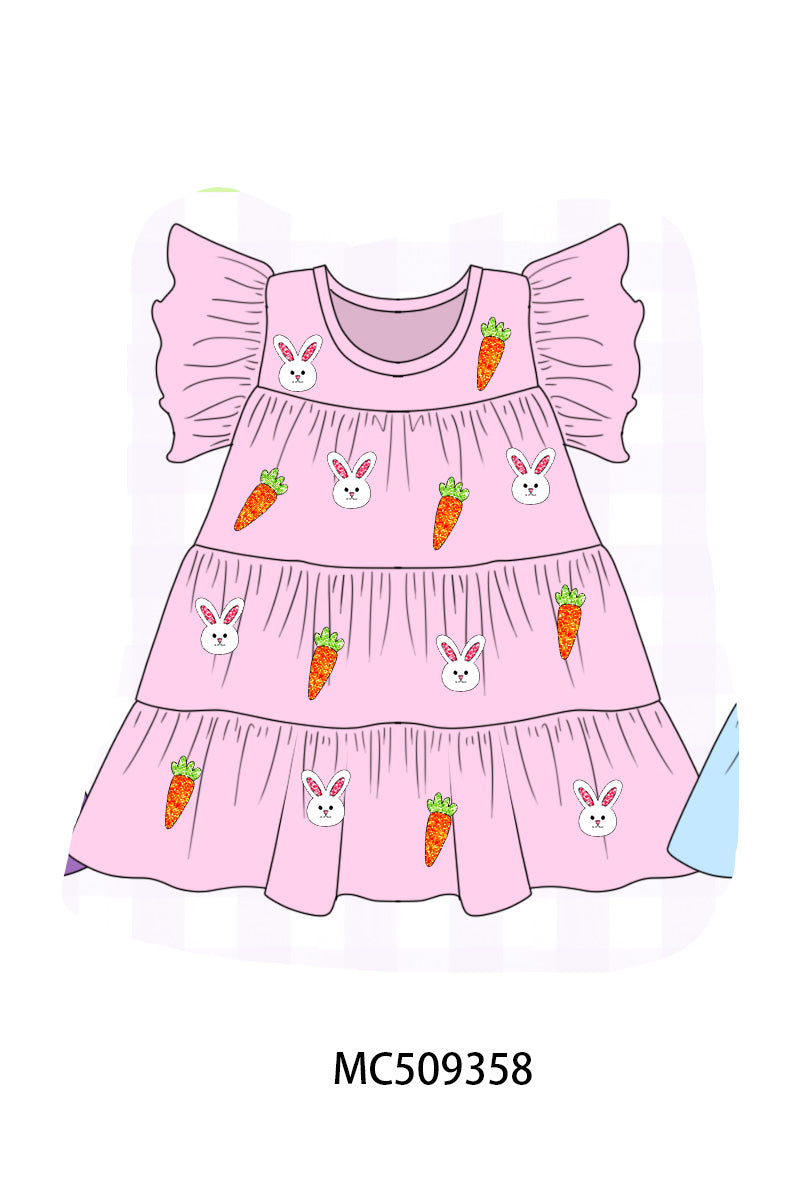 PO66 Easter bunny carrot sequin tiered dress collection