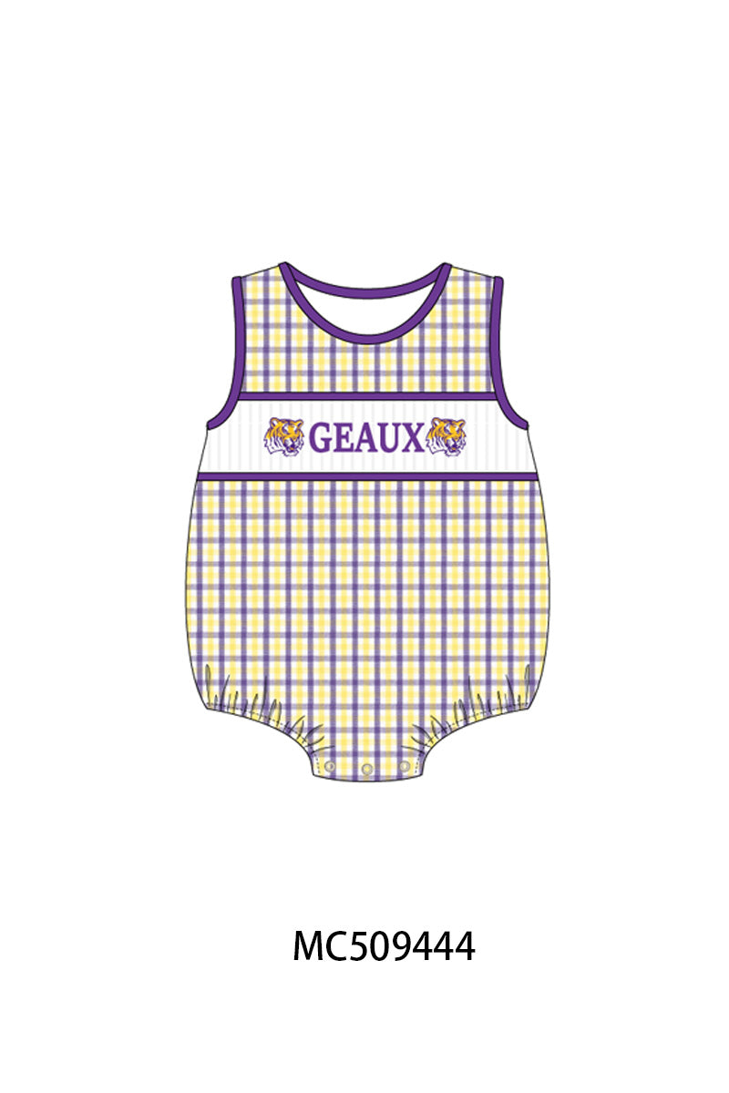 PO66 Purple LSU GEAUX smocked collection 1