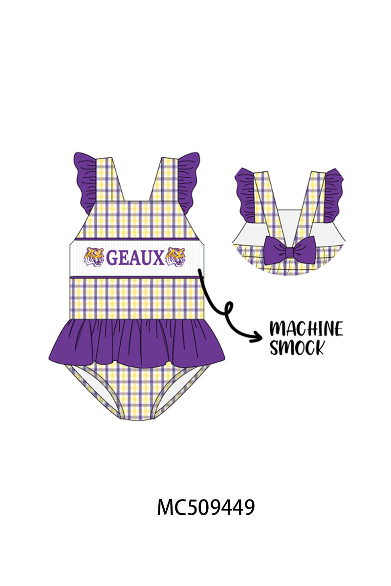 PO66 Purple LSU GEAUX smocked collection 2