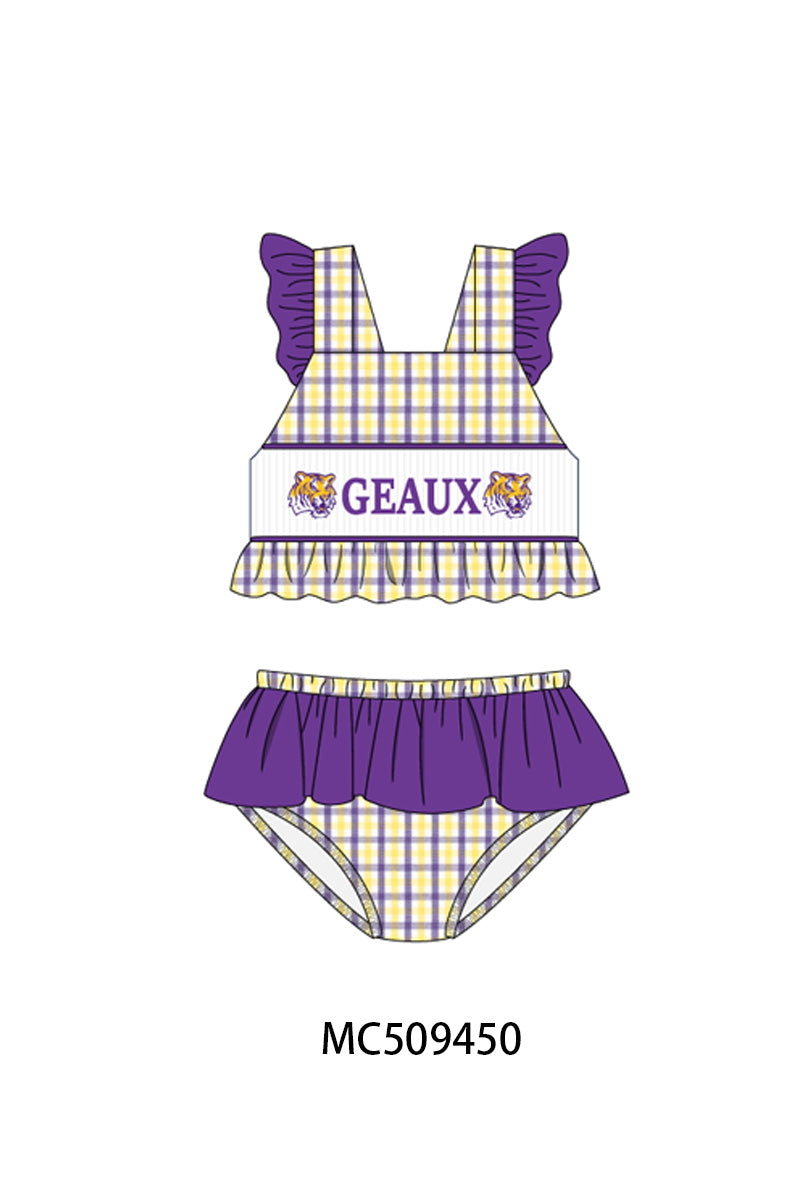 PO66 Purple LSU GEAUX smocked collection 2