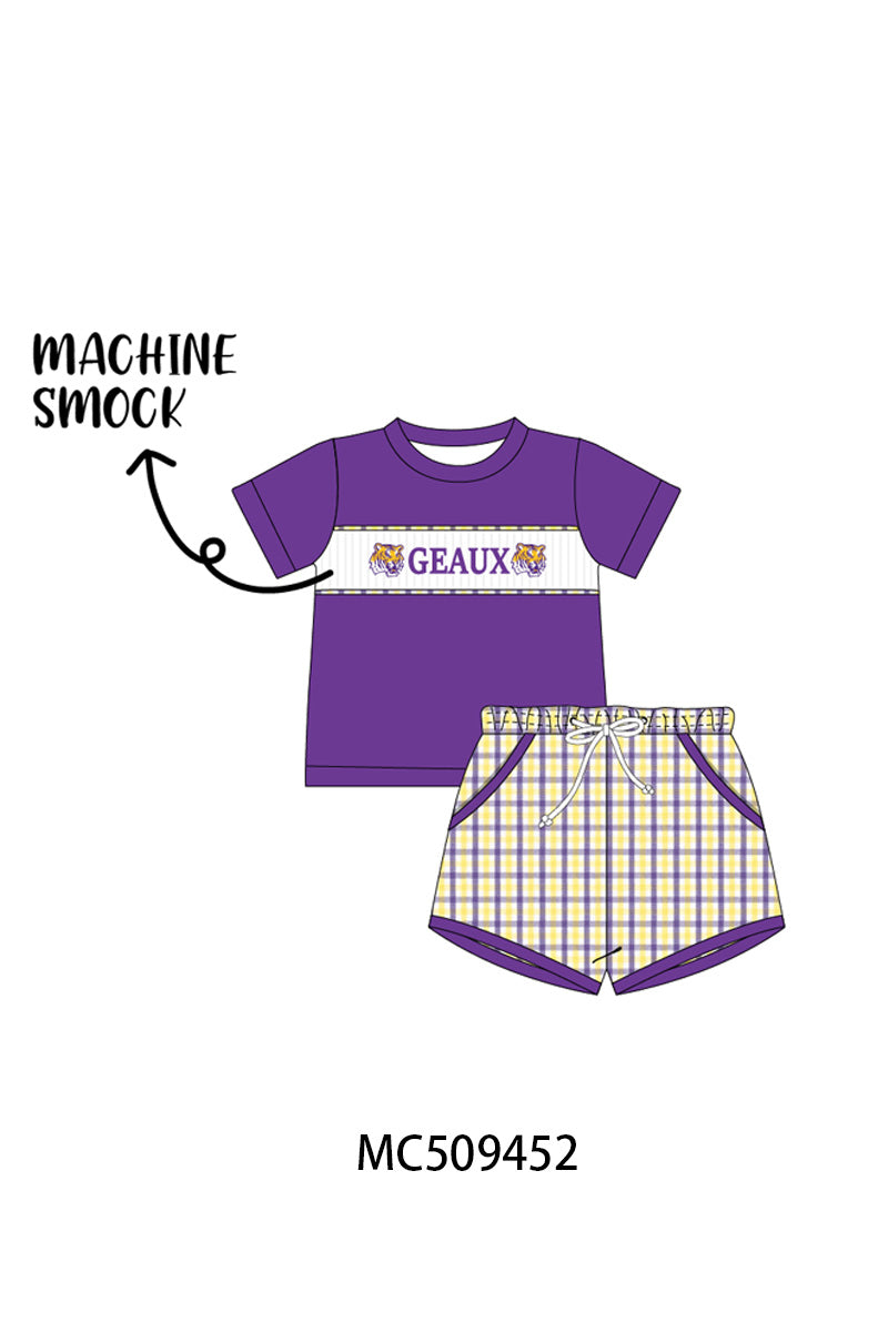 PO66 Purple LSU GEAUX smocked collection 2