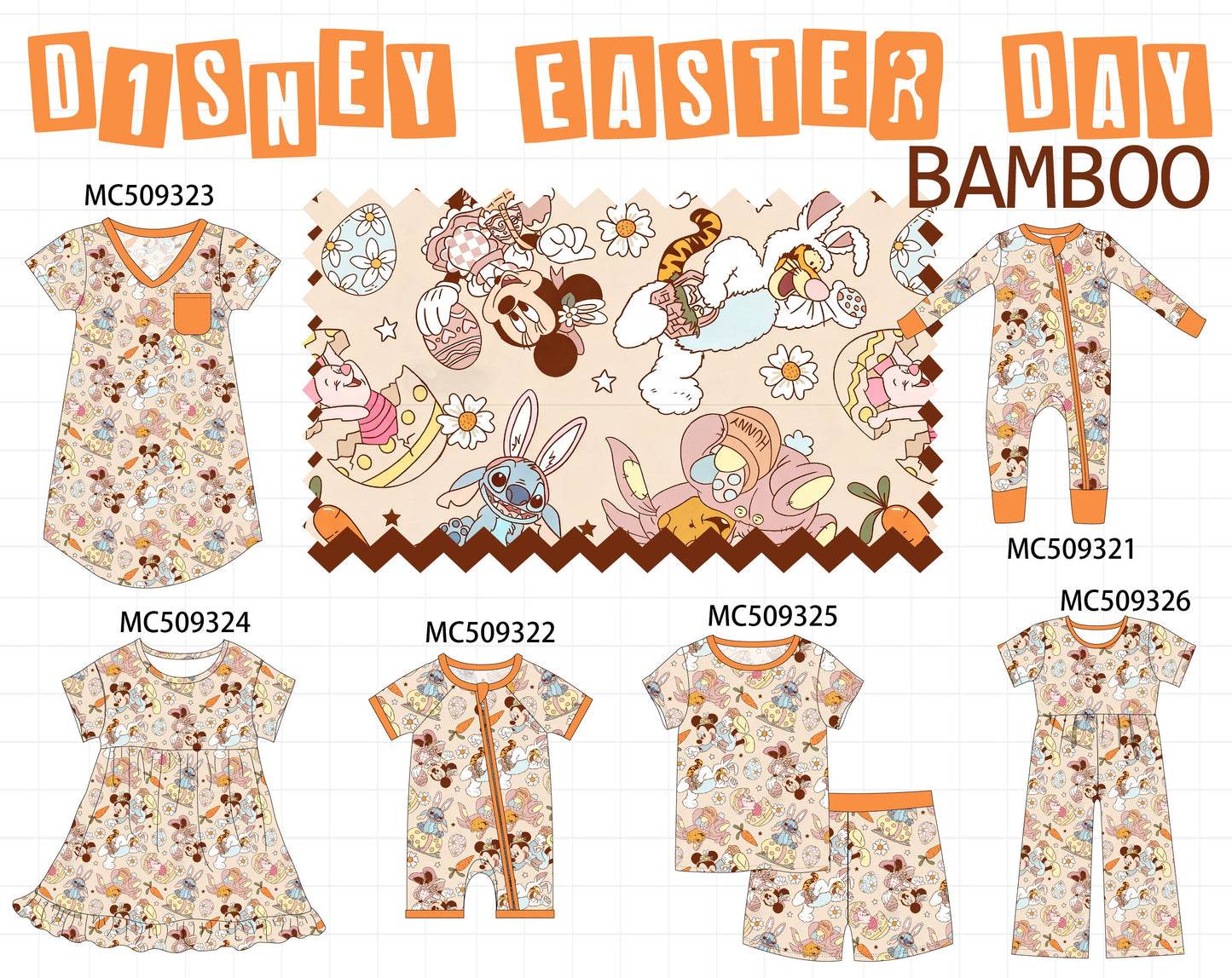 PO66 Orange character print bamboo collection