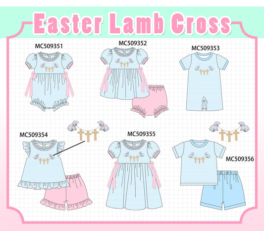 PO66 Easter bamb cross embroidery stripe collection