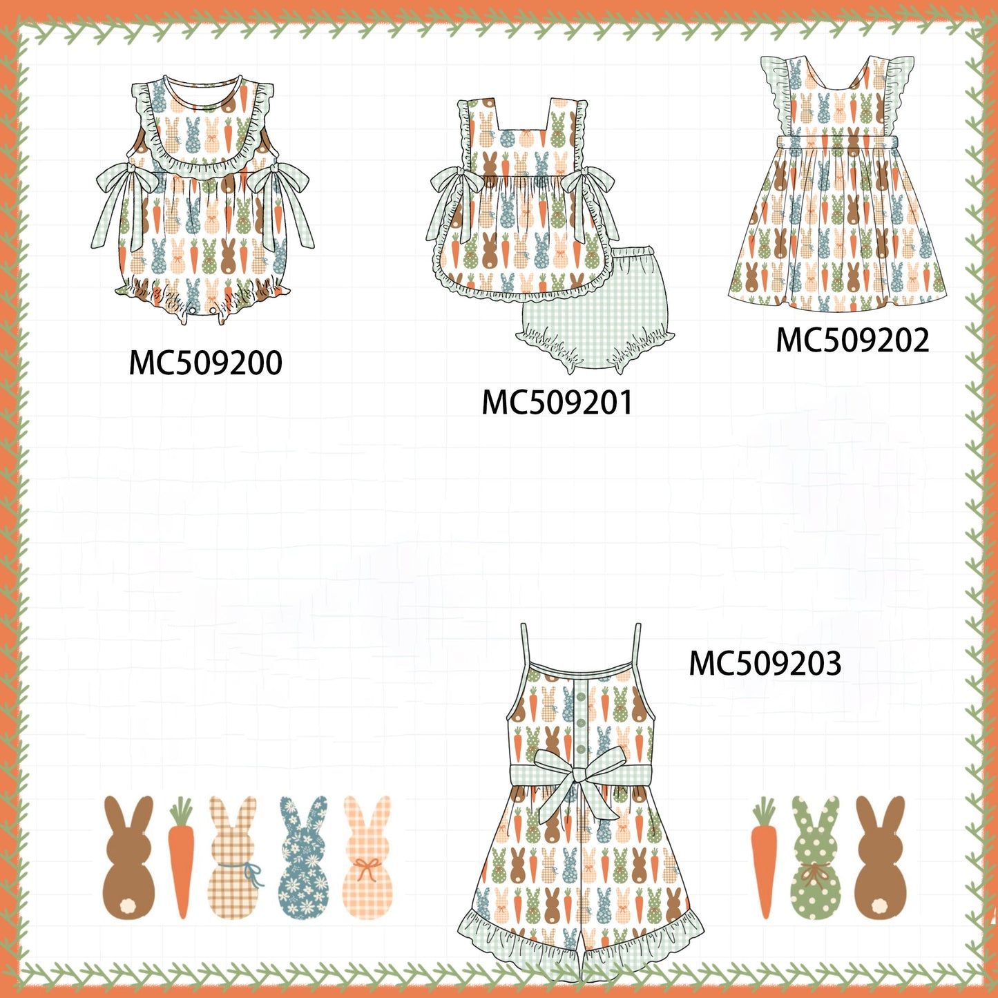 PO66 Easter bunny ruffle collection