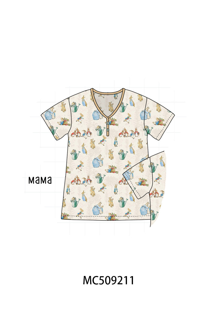 PO66 Brown easter bunny pajama bamboo collection