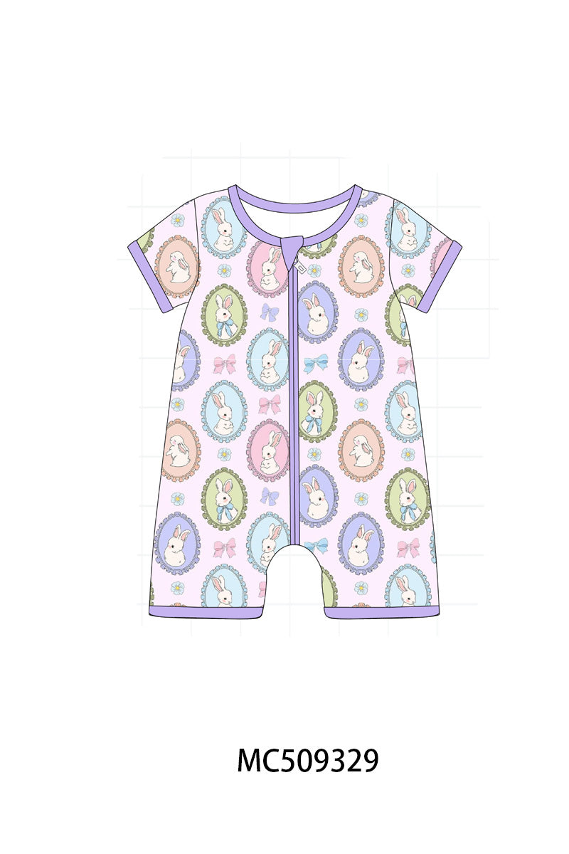 PO66 Purple easter bunny print bamboo collection