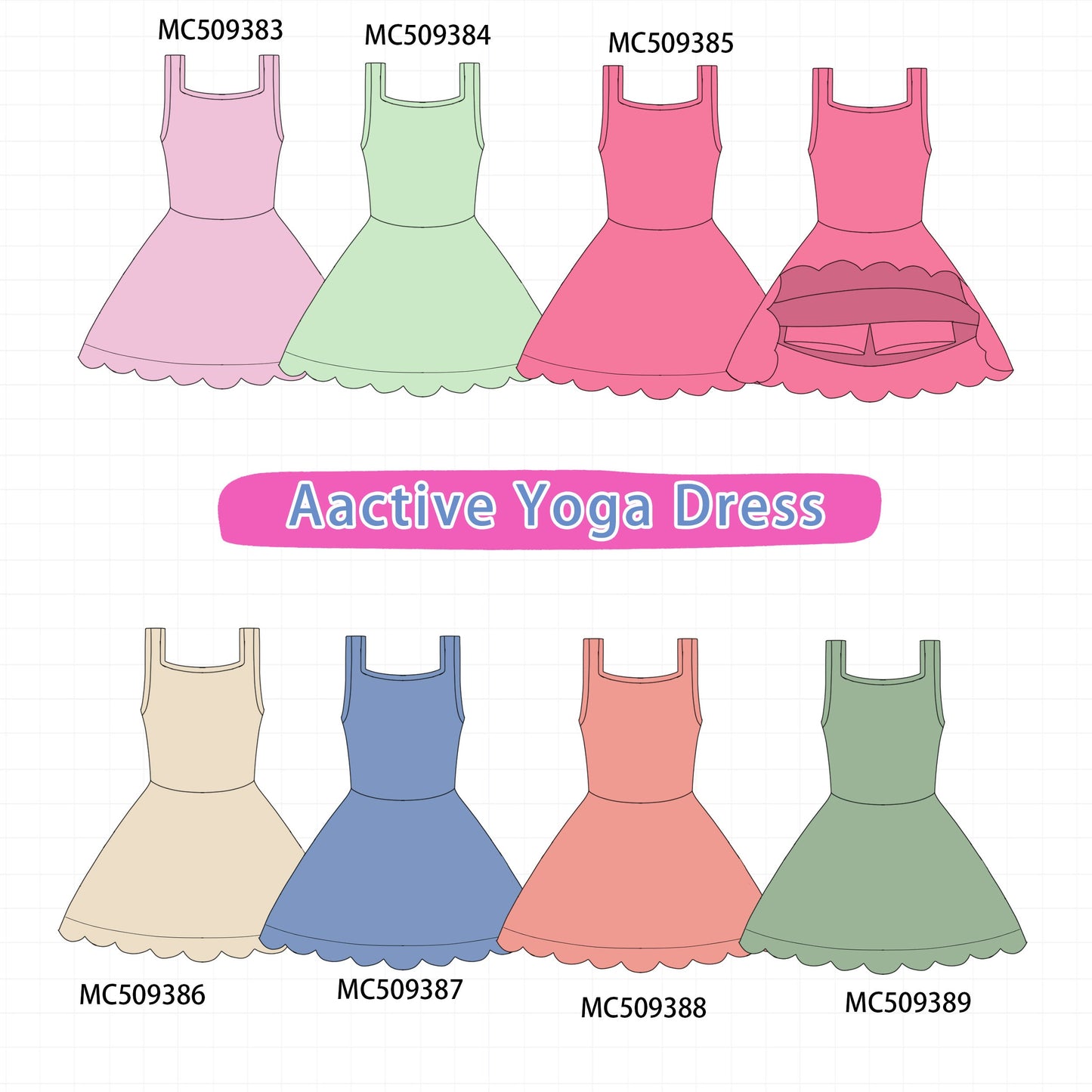PO66 Multicolored girl active dress collection