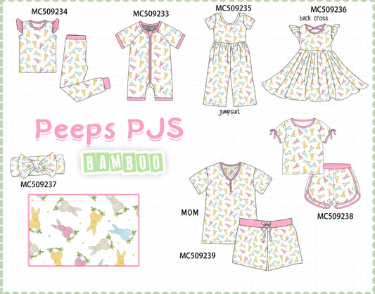 PO66 Pink easter bunny print bamboo pajama collection