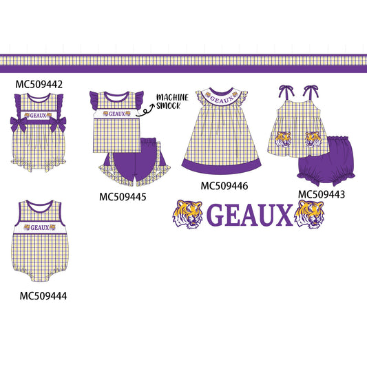 PO66 Purple LSU GEAUX smocked collection 1