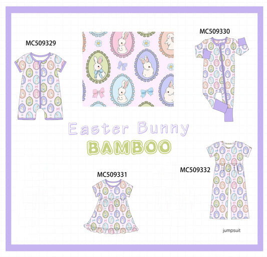 PO66 Purple easter bunny print bamboo collection
