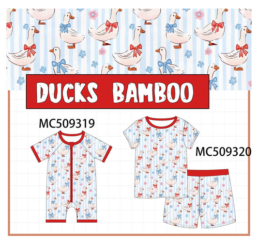 PO66 Red duck print stripe bamboo collection